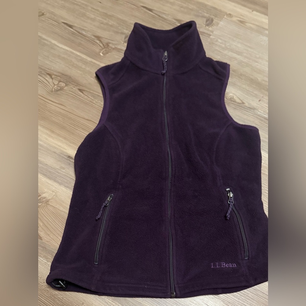 L.L. Bean Women Dark Purple Fleece Vest